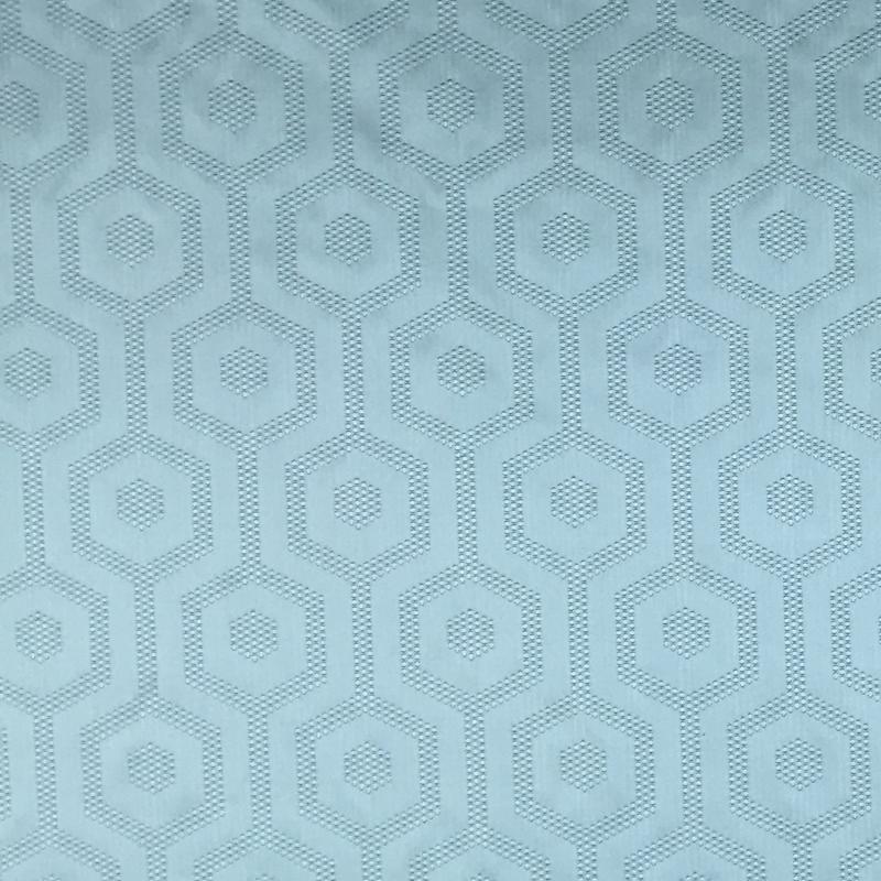 Metro Fabric in color Teal is a Hexagon Modern Geometric Fabric pattern good for Drapery & Curtain Fabric and Upholstery Fabric