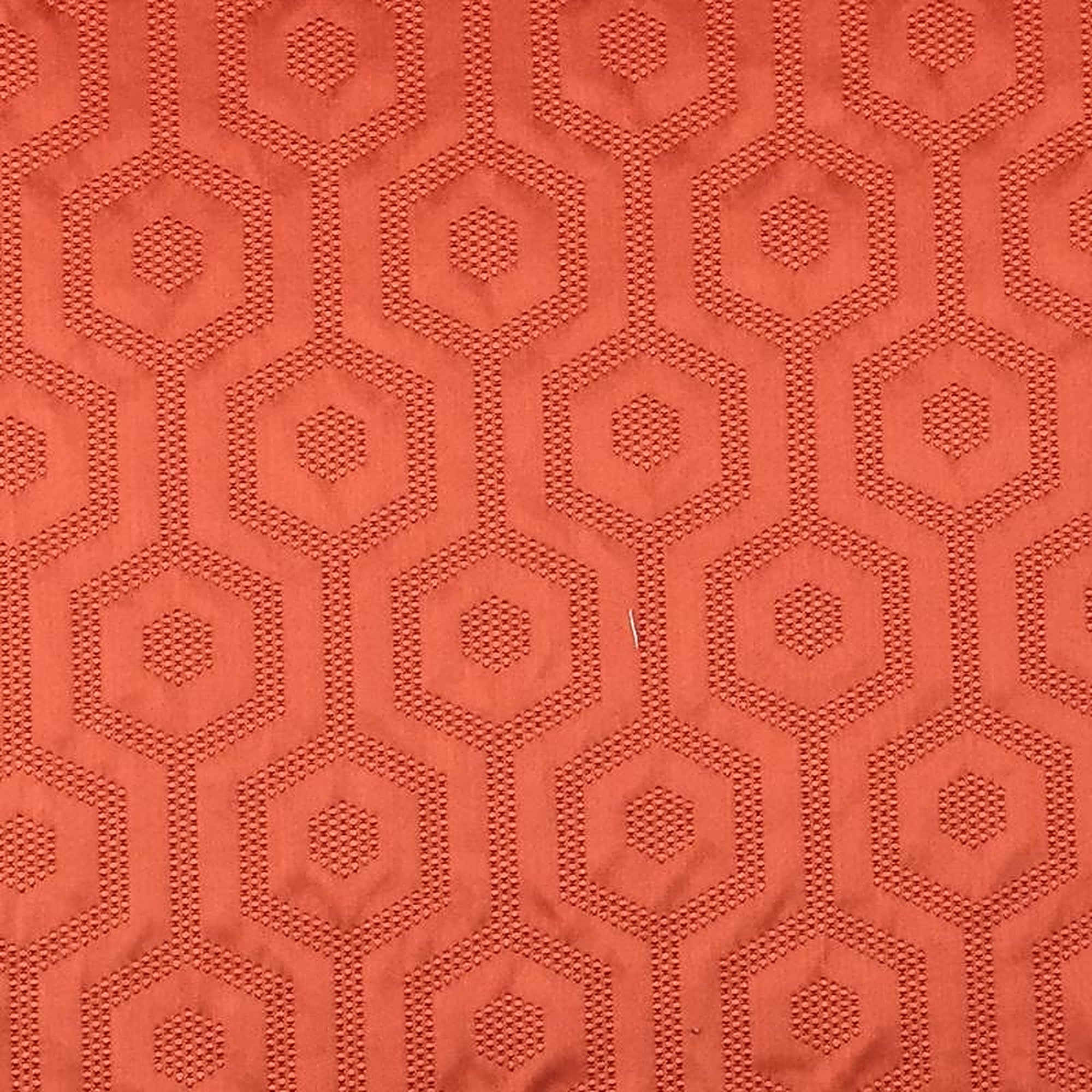 Metro Fabric in color Orange is a Hexagon Modern Geometric Fabric pattern good for Drapery & Curtain Fabric and Upholstery Fabric