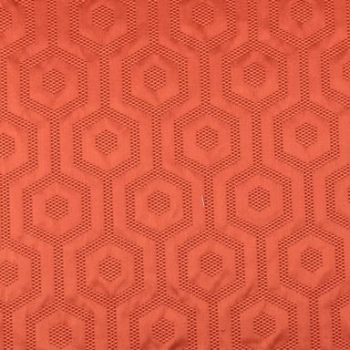 Metro Fabric in color Orange is a Hexagon Modern Geometric Fabric pattern good for Drapery & Curtain Fabric and Upholstery Fabric