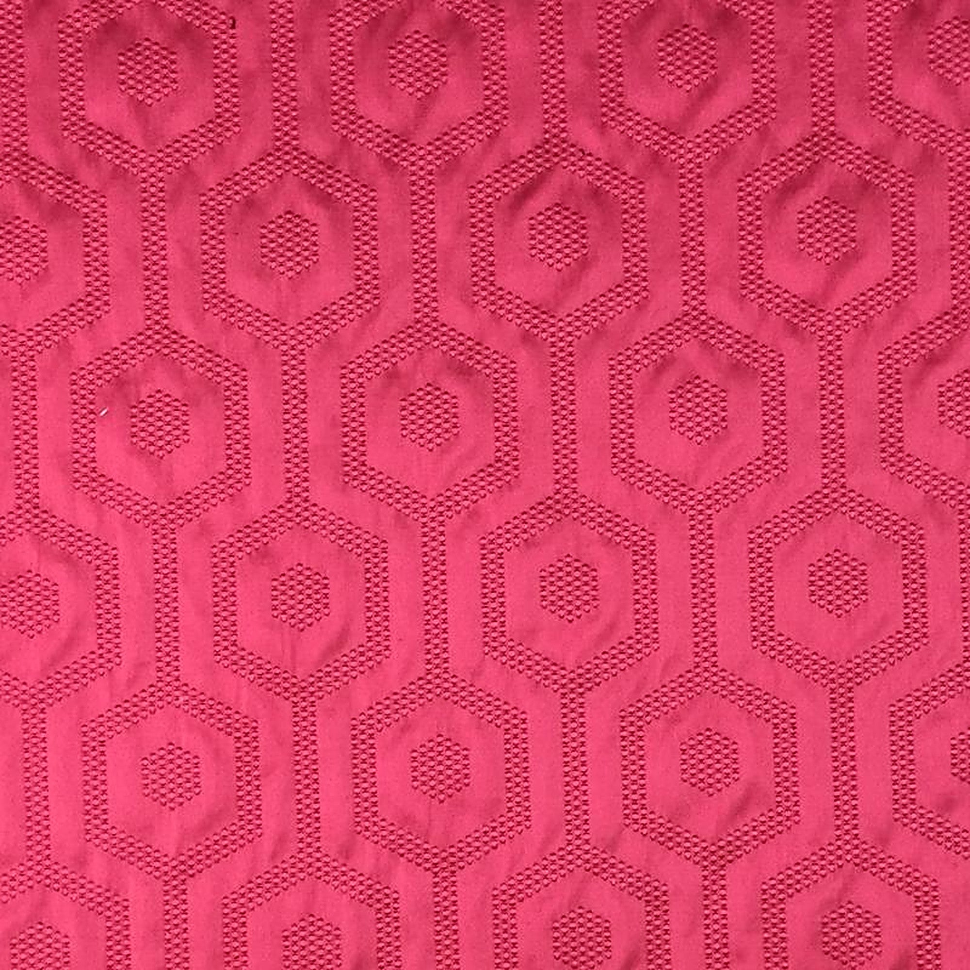 Metro Fabric in color Cranberry is a Hexagon Modern Geometric Fabric pattern good for Drapery & Curtain Fabric and Upholstery Fabric