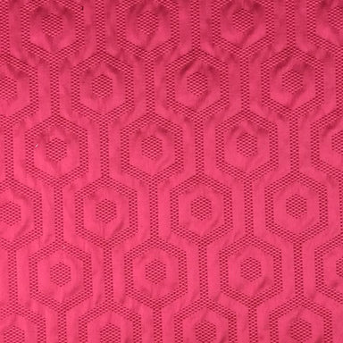 Metro Fabric in color Cranberry is a Hexagon Modern Geometric Fabric pattern good for Drapery & Curtain Fabric and Upholstery Fabric