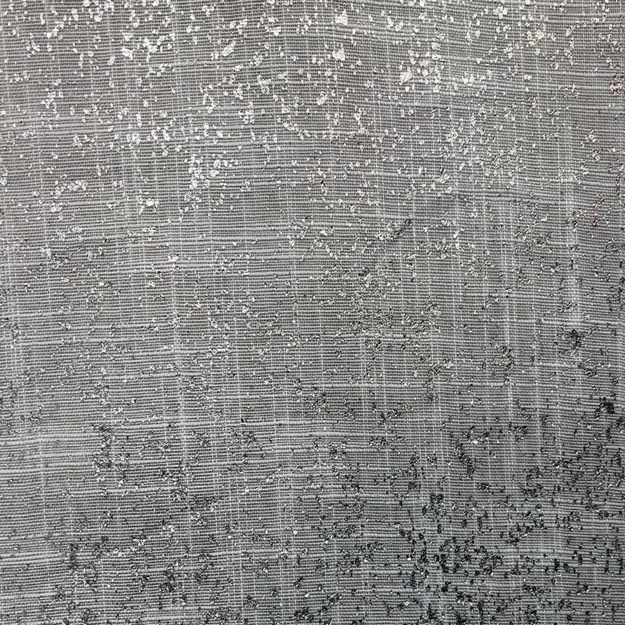Milo Fabric in color Silver is a Metallic Linen Look Sheer Fabric pattern good for Drapery & Curtain Fabric