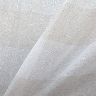 Nashville fabric in color Beige showcasing fabric striped metallic sheer drapery & curtain fabric.