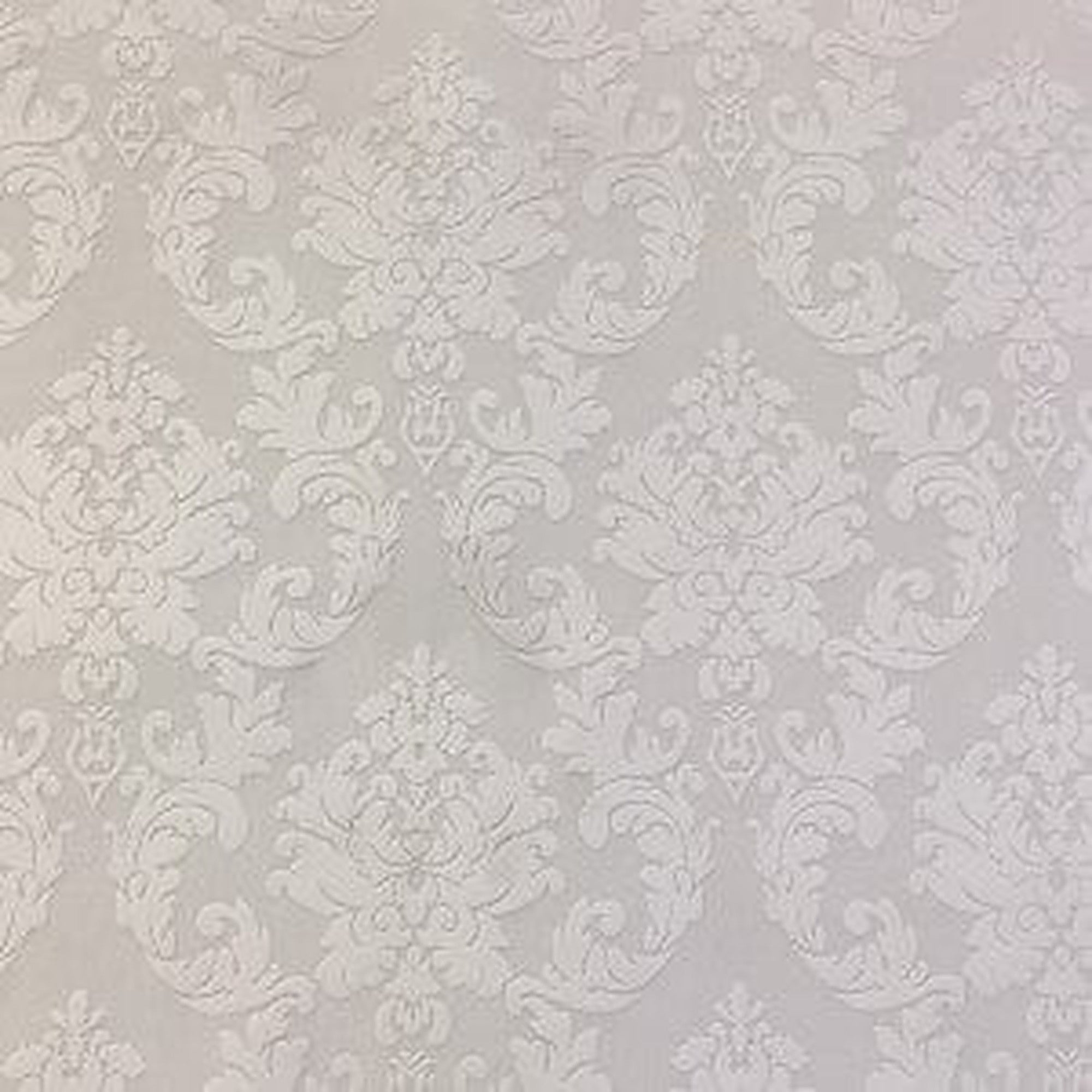 Natalia Fabric in color Cream is a Tone-on-Tone Damask Fabric pattern good for Upholstery Fabric