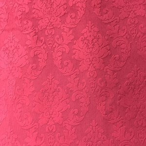 Natalia Fabric in color Red is a Tone-on-Tone Damask Fabric pattern good for Upholstery Fabric