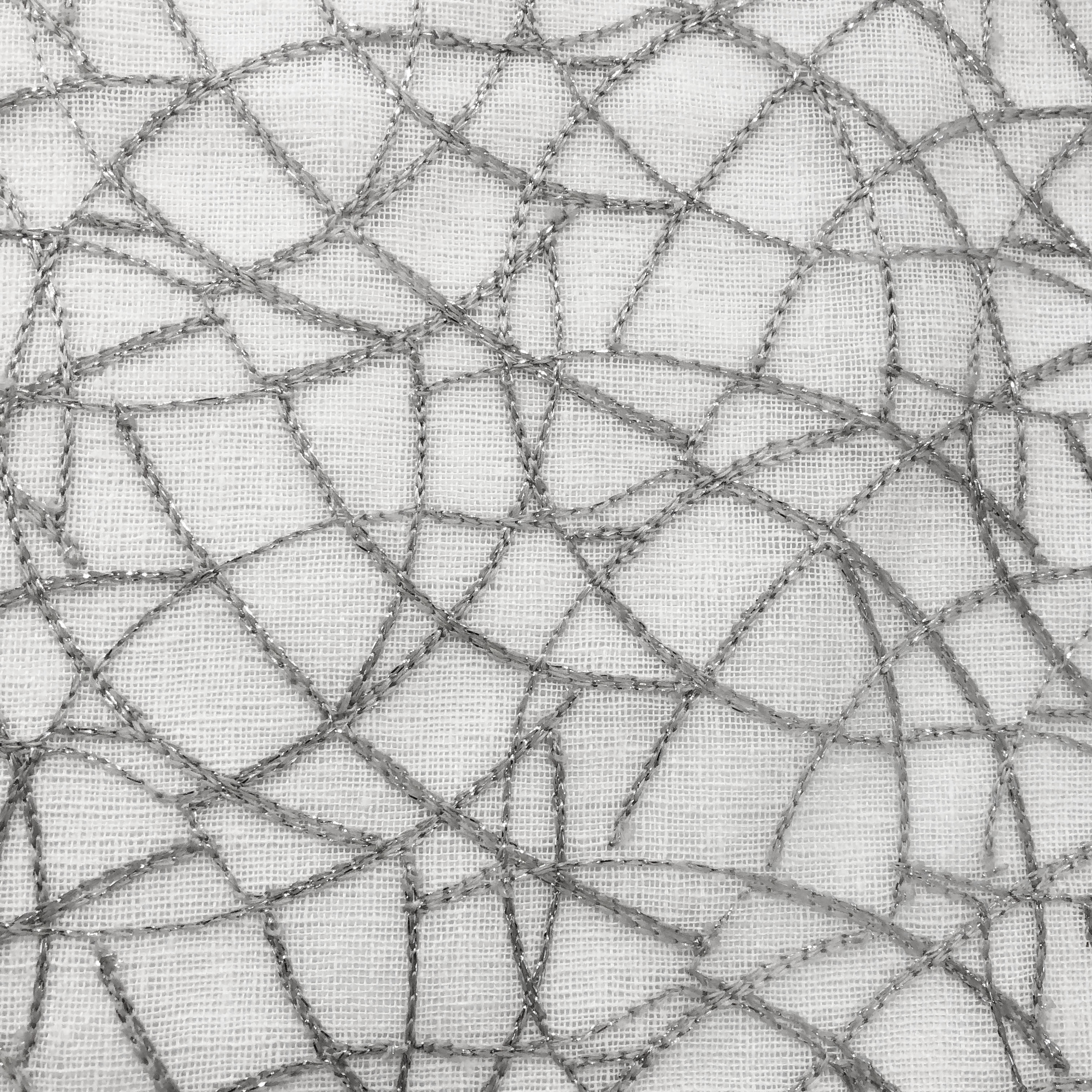 Neptune Fabric | Embroidered Metallic Swirl Sheer