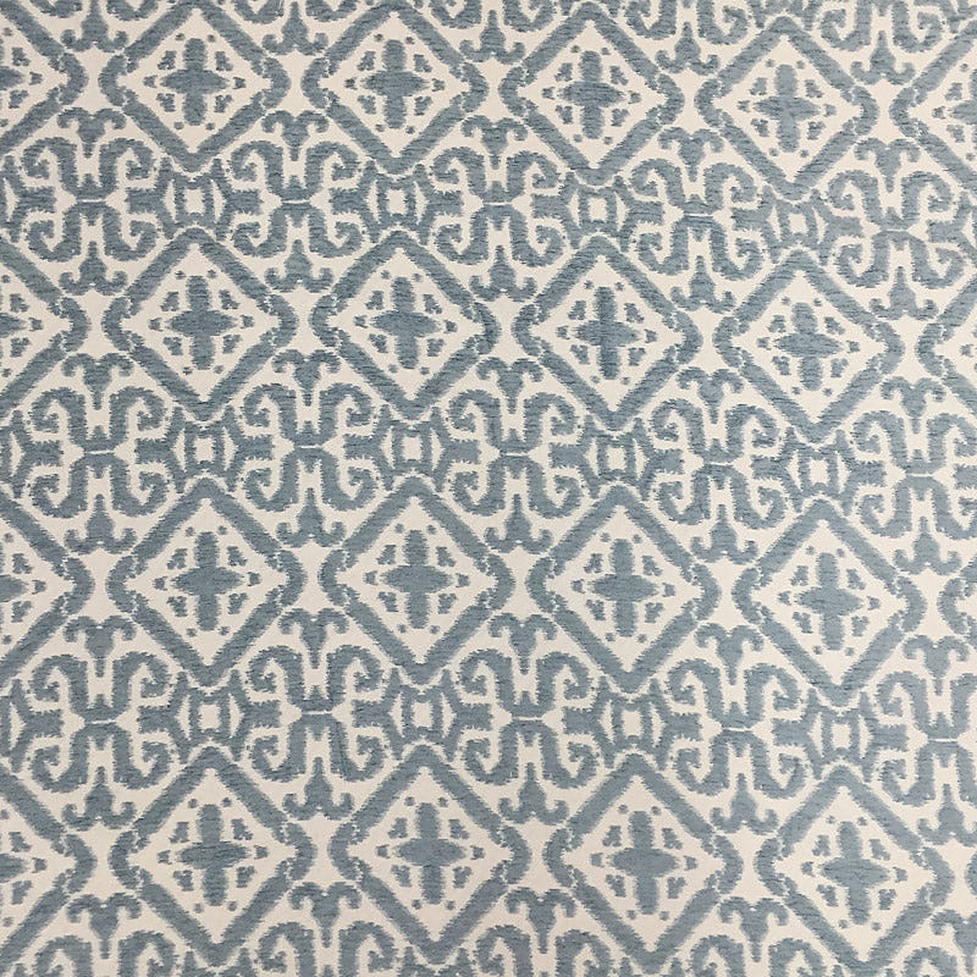 Nikos Fabric in color Sky is a Square Damask Fabric pattern good for Upholstery Fabric