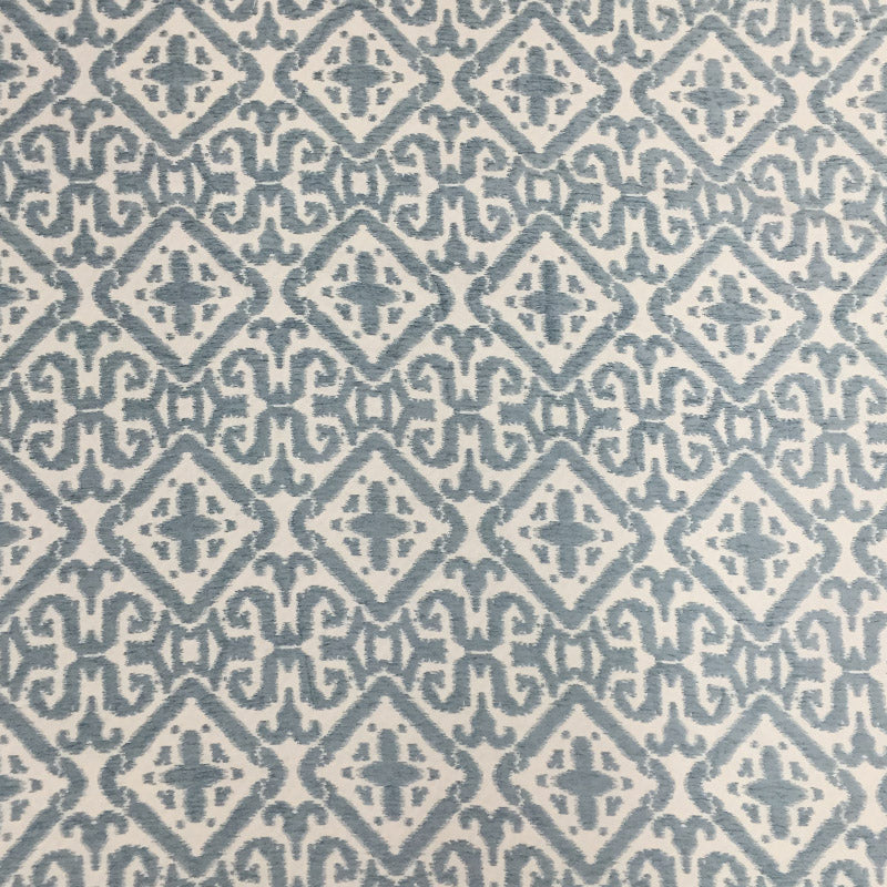 Nikos Fabric in color Sky is a Square Damask Fabric pattern good for Upholstery Fabric
