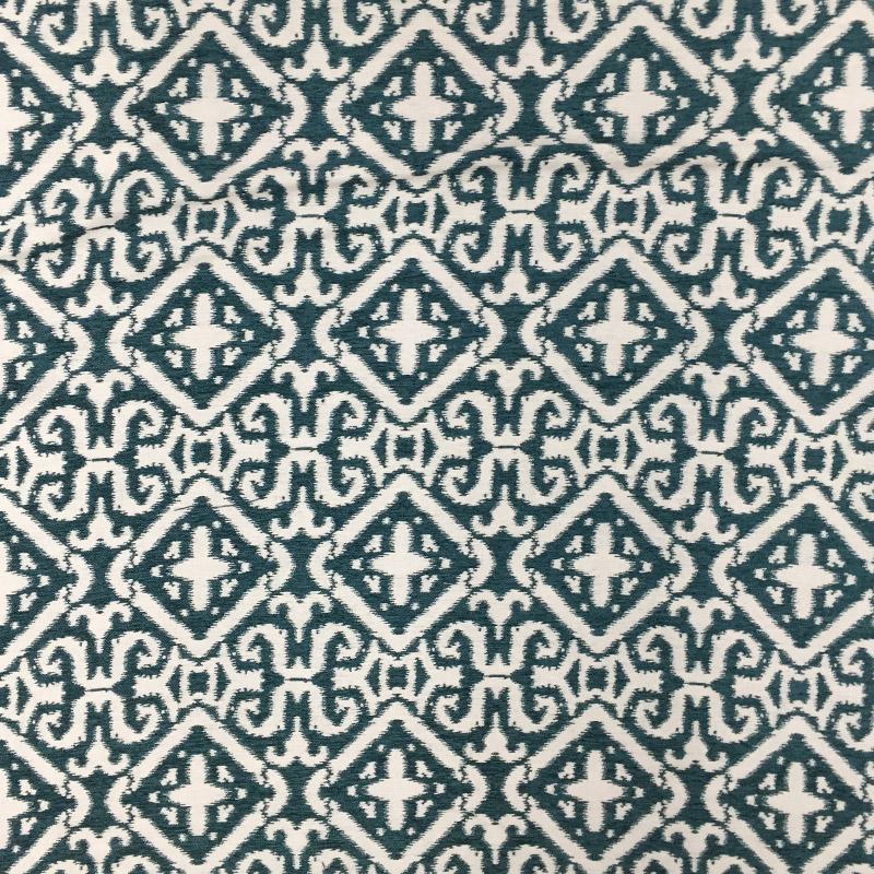 Nikos Fabric in color Jade is a Square Damask Fabric pattern good for Upholstery Fabric