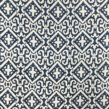 Nikos Fabric in color Denim is a Square Damask Fabric that is good for Upholstery Fabric
