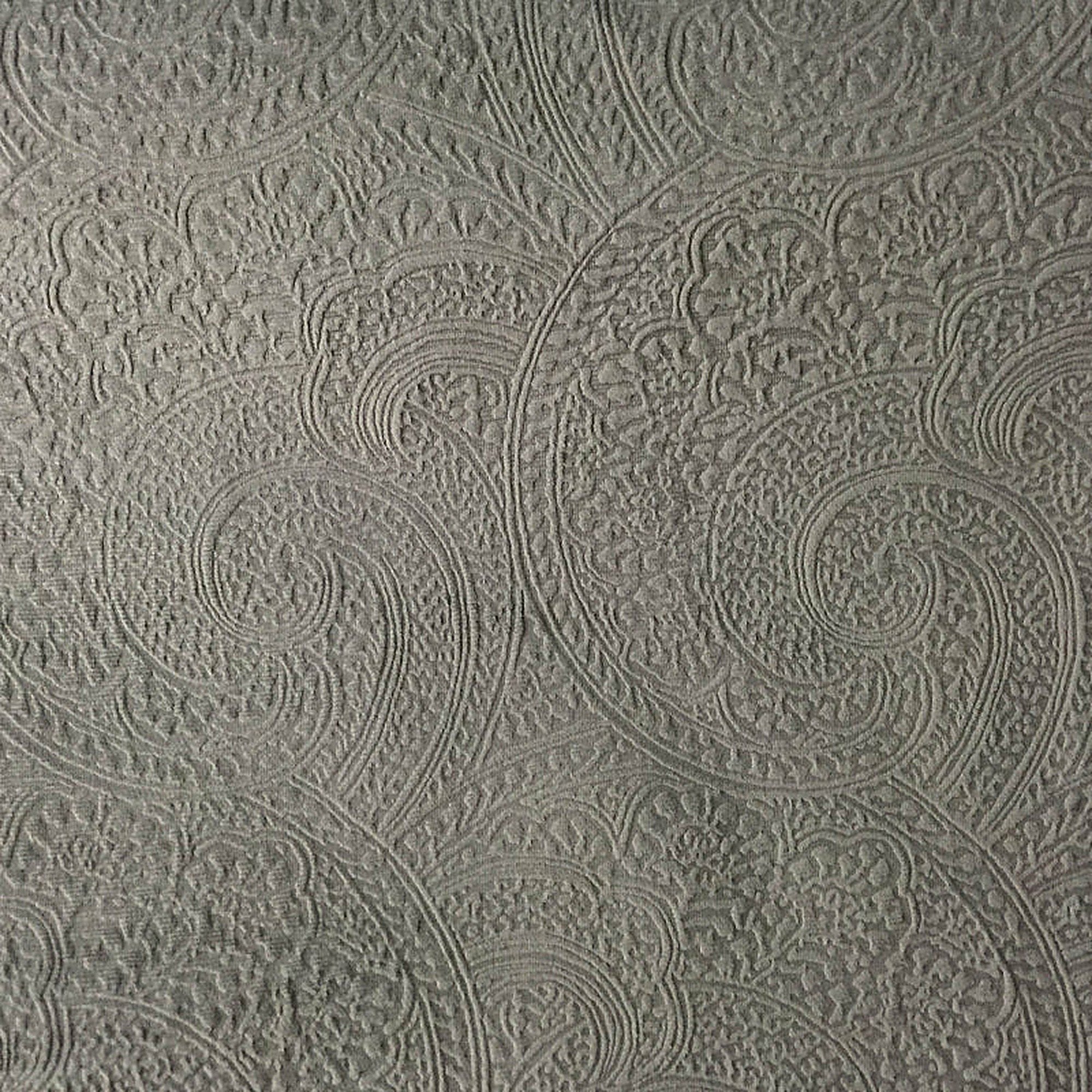 Pacey Fabric in color Pewter is a Paisley Embossed Velvet Fabric pattern good for Upholstery Fabric