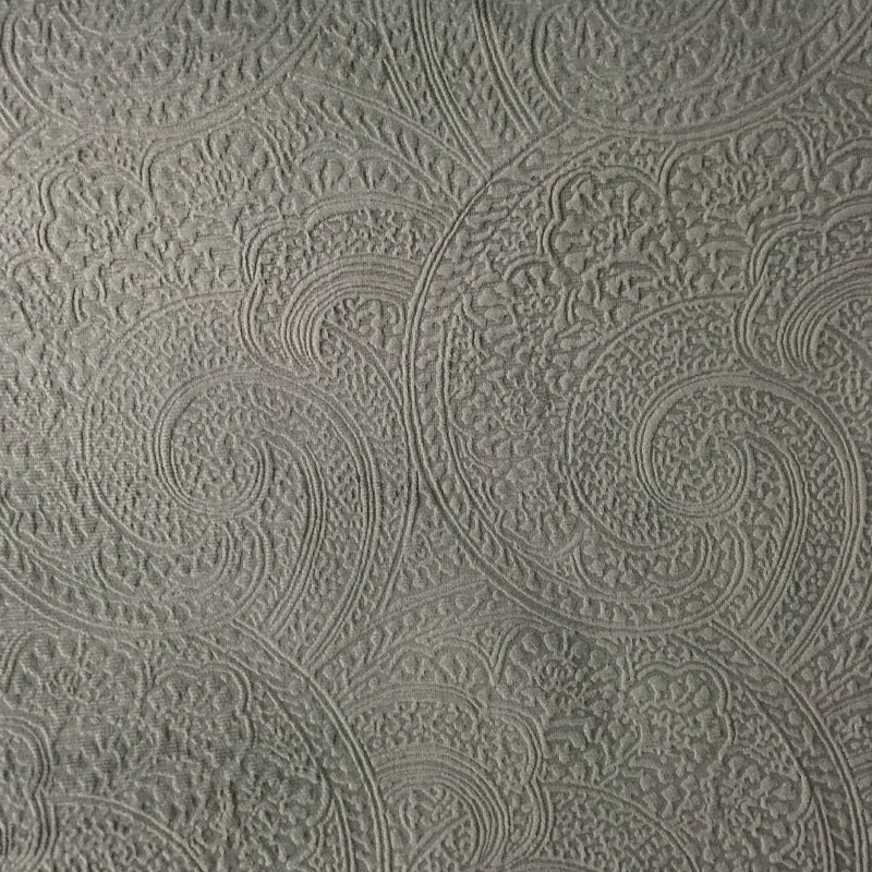 Pacey Fabric in color Pewter is a Paisley Embossed Velvet Fabric pattern good for Upholstery Fabric