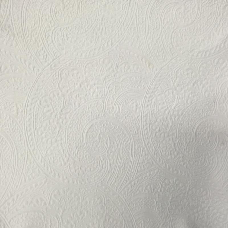Pacey Fabric in color Ivory is a Paisley Embossed Velvet Fabric pattern good for Upholstery Fabric