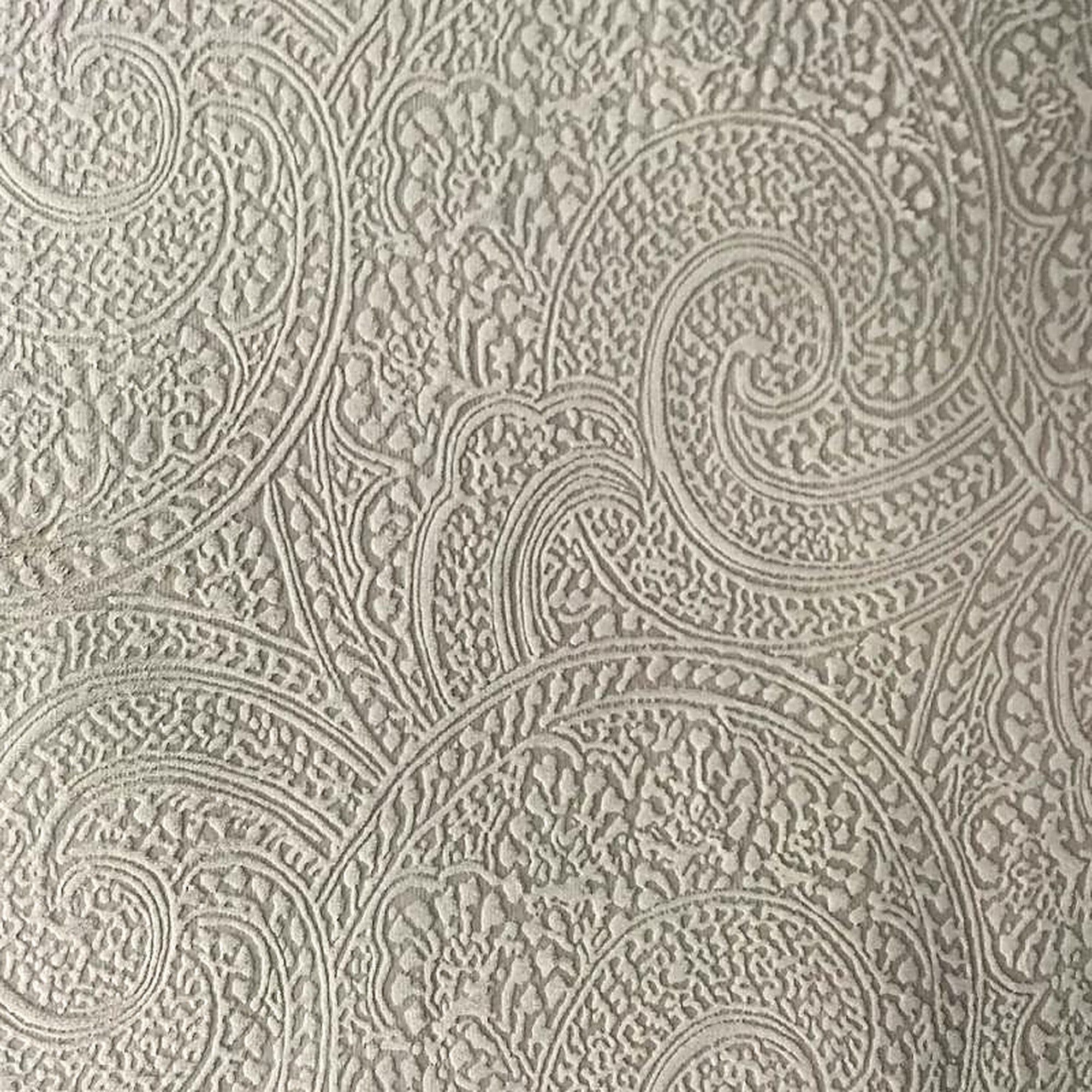 Pacey Fabric in color Beige is a Paisley Embossed Velvet Fabric pattern good for Upholstery Fabric