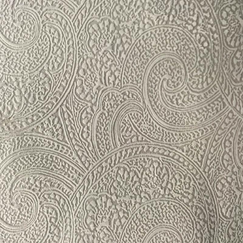 Pacey Fabric in color Beige is a Paisley Embossed Velvet Fabric pattern good for Upholstery Fabric