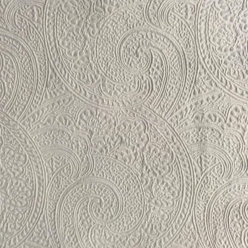 Pacey Fabric in color Silver is a Paisley Embossed Velvet Fabric pattern good for Upholstery Fabric