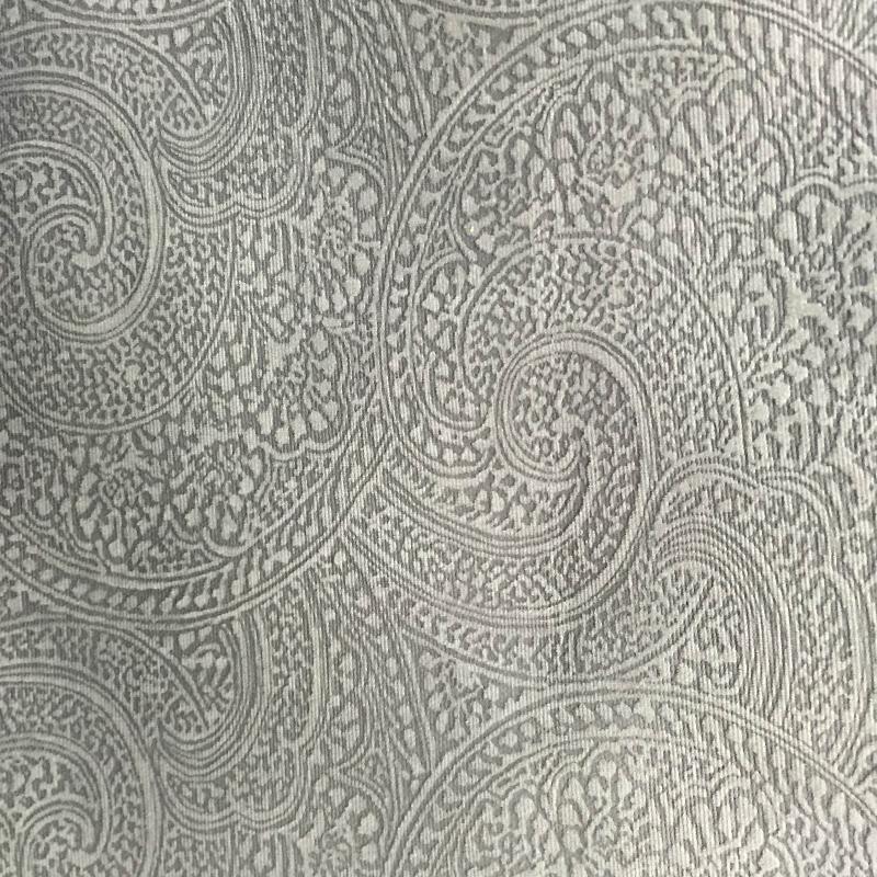 Pacey Fabric in color Gray is a Paisley Embossed Velvet Fabric pattern good for Upholstery Fabric