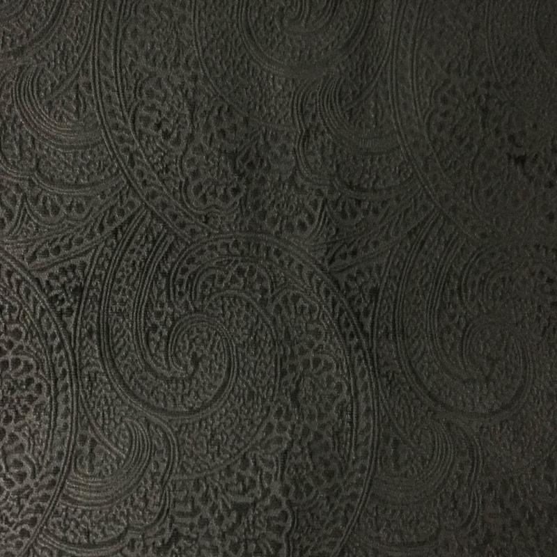 Pacey Fabric in color Black is a Paisley Embossed Velvet Fabric pattern good for Upholstery Fabric