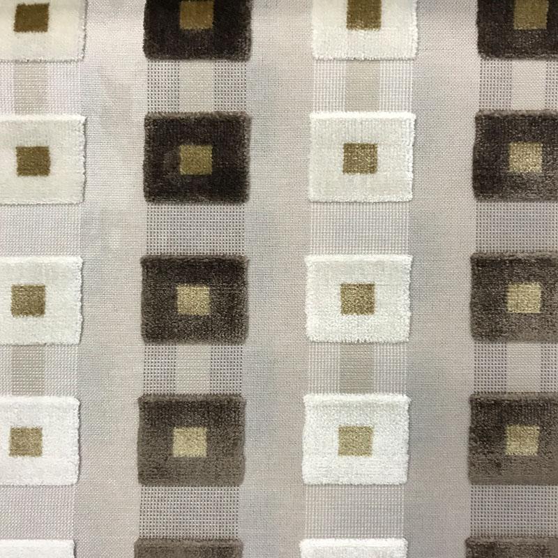 Patrick Fabric in color Mocha is a Striped Square Geometric Velvet Fabric pattern good for Upholstery Fabric