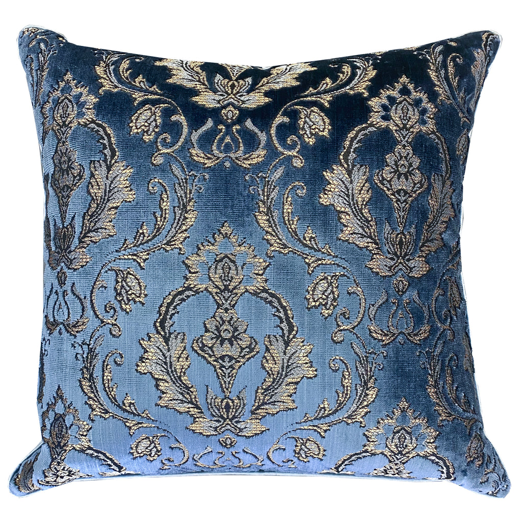 Rodeo Home Ladan Traditional Damask Accent Pillow | 18x18 | More Colors 18x18 / Navy