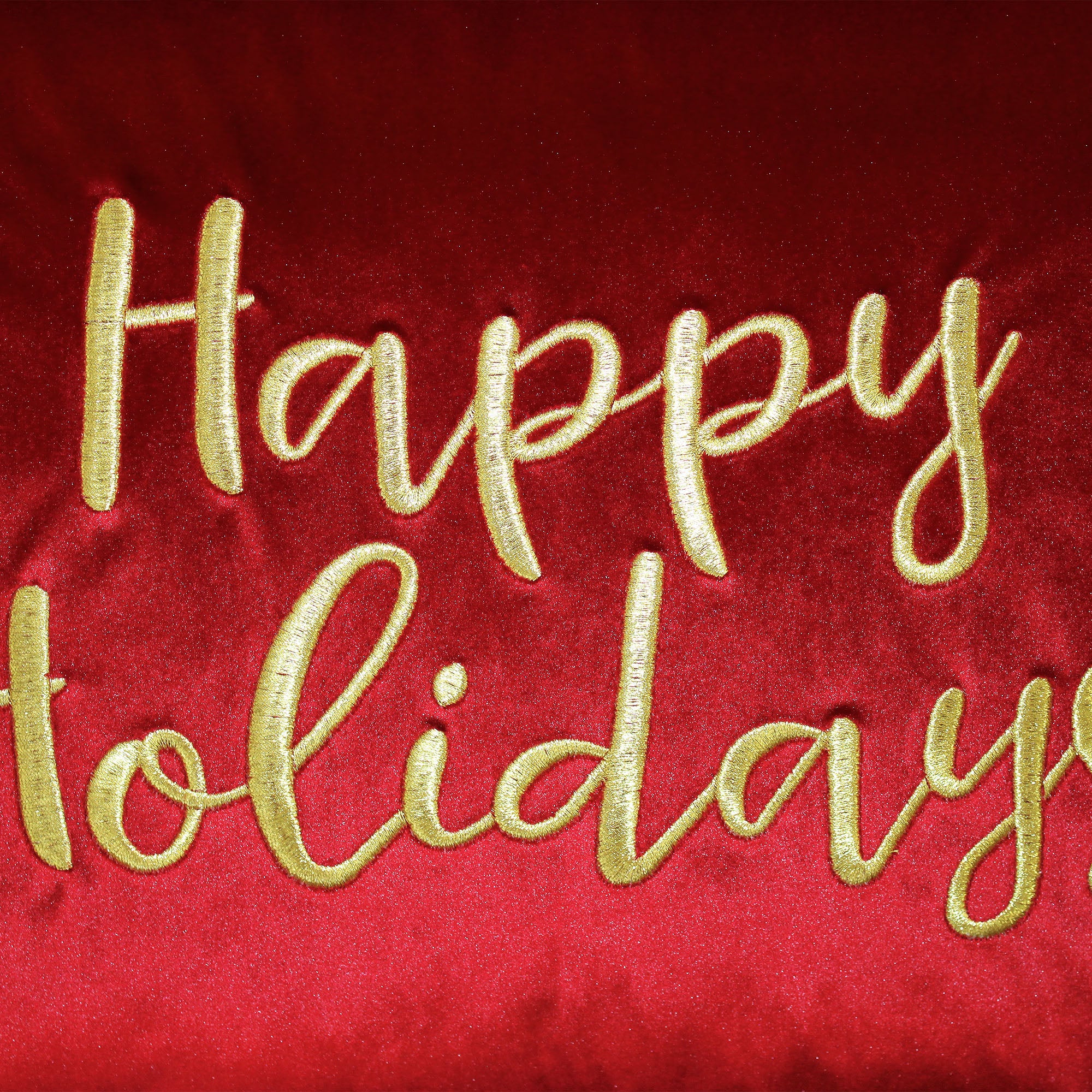 "Happy Holidays" Embroidery Decorative Throw Pillows | Size 14X20 | LIMITED QUANTITY LEFT