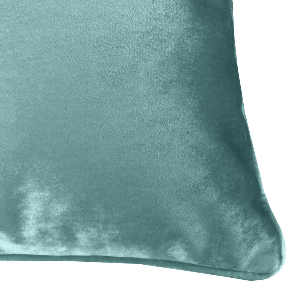 Versailles Square Pillow Ice Blue / Ivory Velvet 24X24 (Pillow Insert  Included)