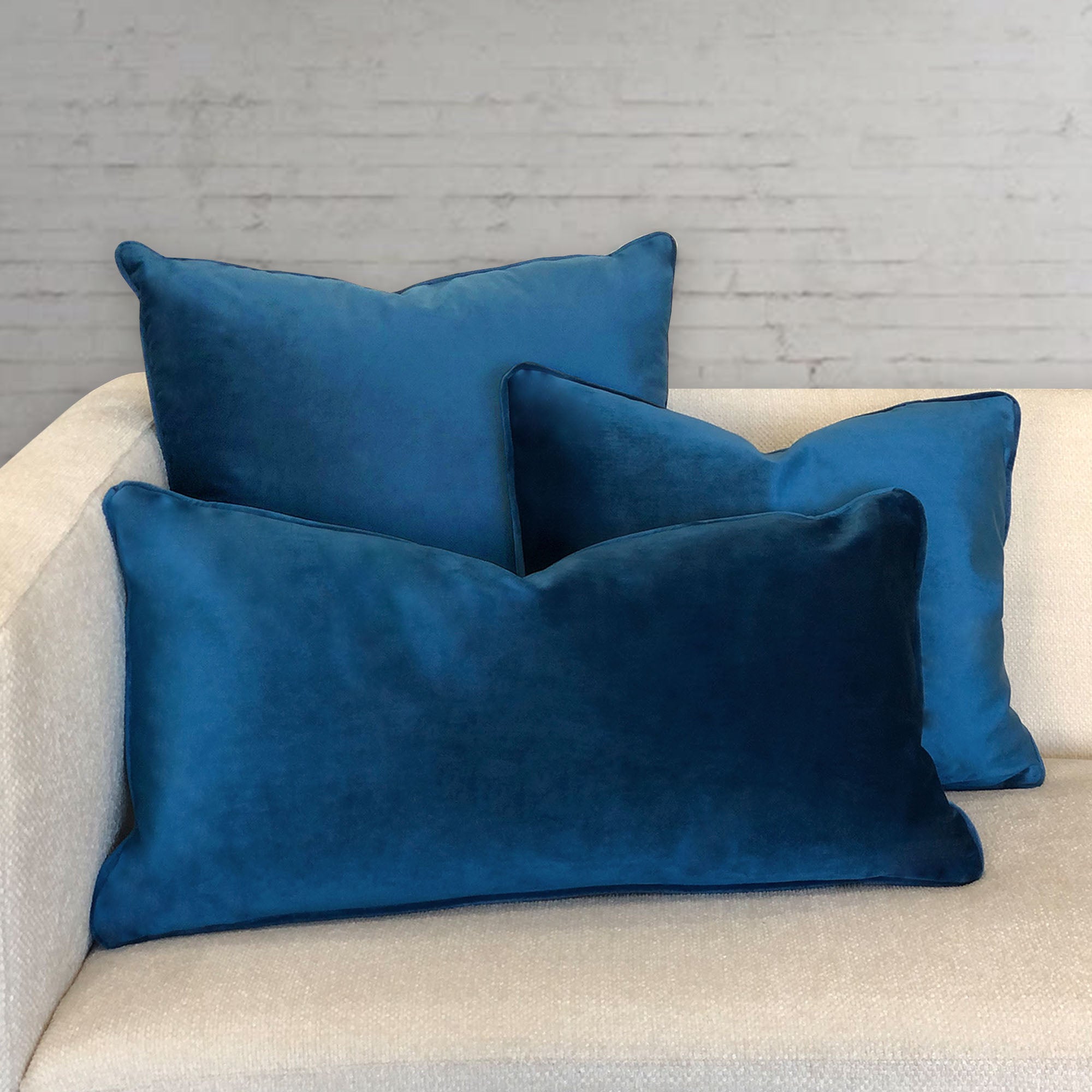 Ice Decorative Throw Pillows | Solid Shiny Velvet | Size 24X24 | LIMITED QUANTITY LEFT