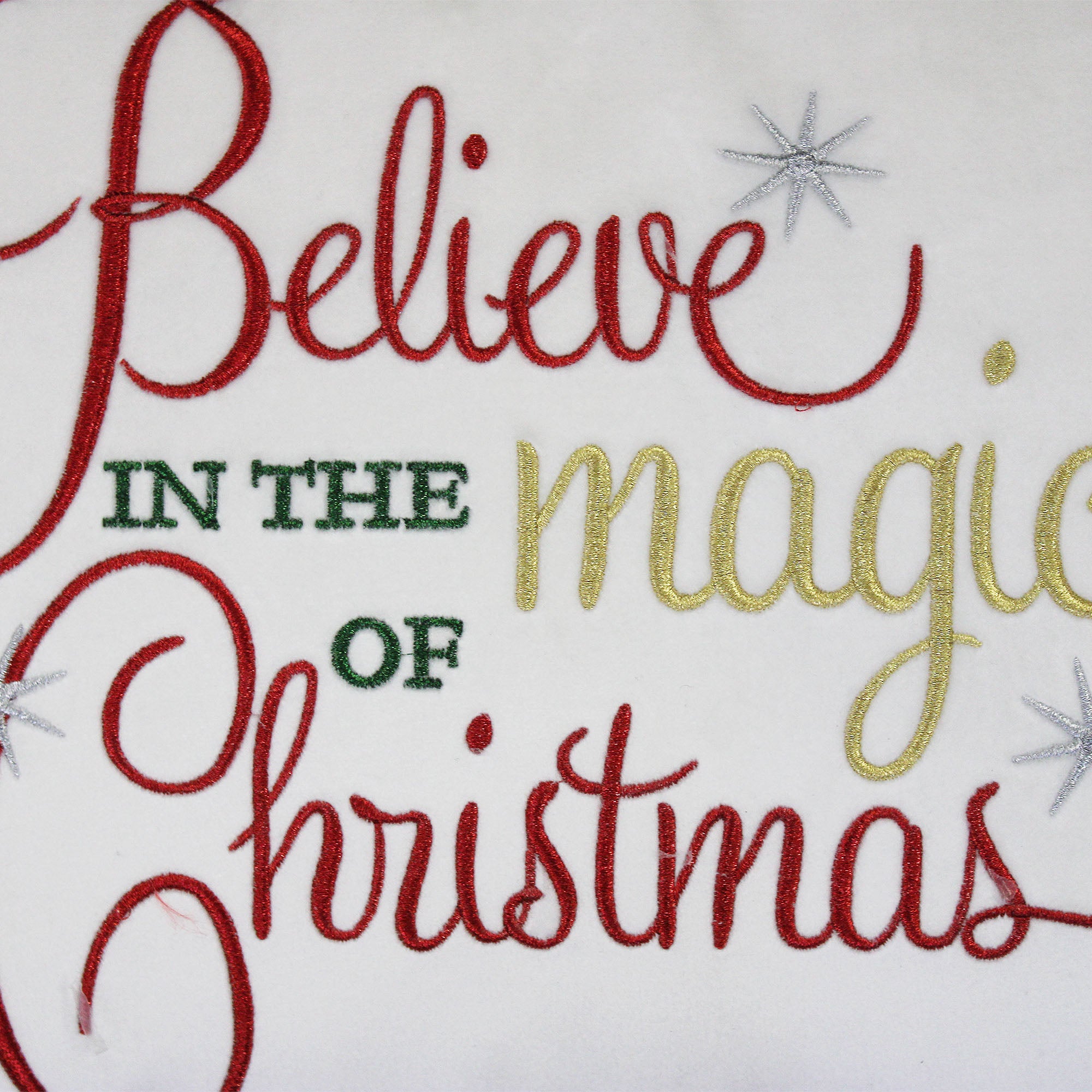 "Believe in the Magic of Christmas" Ice Embroidery Pillows | Size 14X20