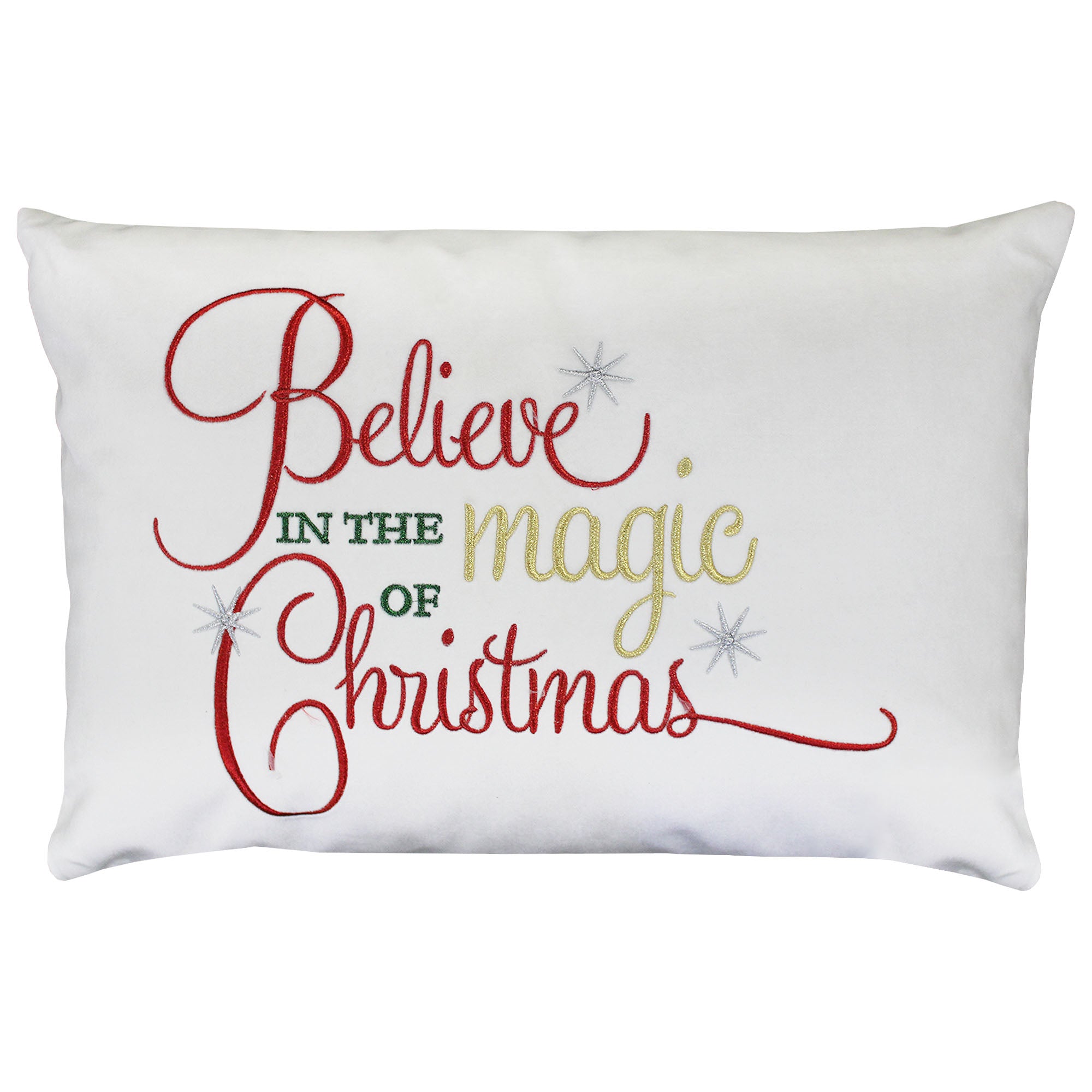 "Believe in the Magic of Christmas" Ice Embroidery Pillows | Size 14X20