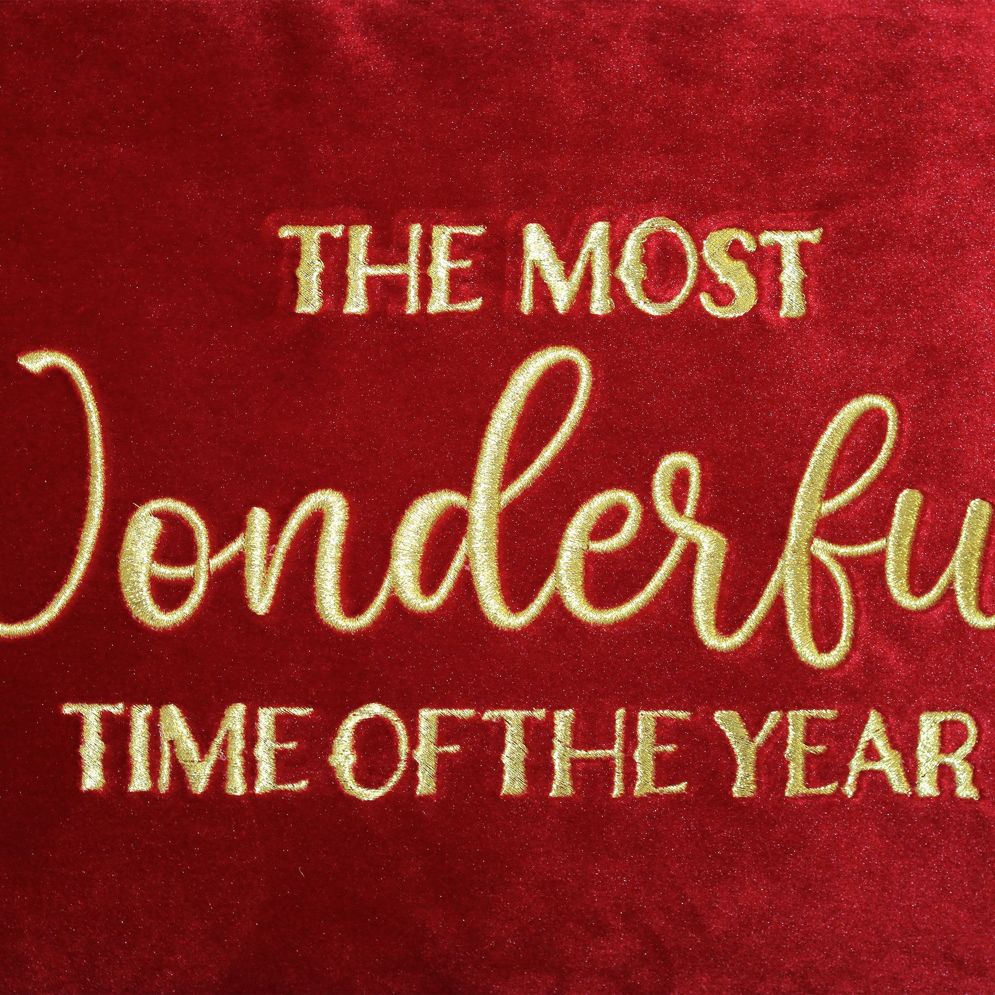 "The Most Wonderful Time of the Year" Embroidery Decorative Throw Pillows | Size 14X20 | LIMITED QUANTITY LEFT