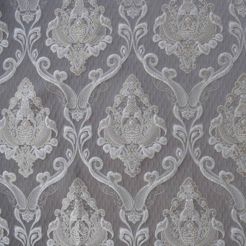 Queen Fabric in color Silver is a Traditional Metallic Damask Fabric pattern good for Drapery & Curtain Fabric and Upholstery Fabric