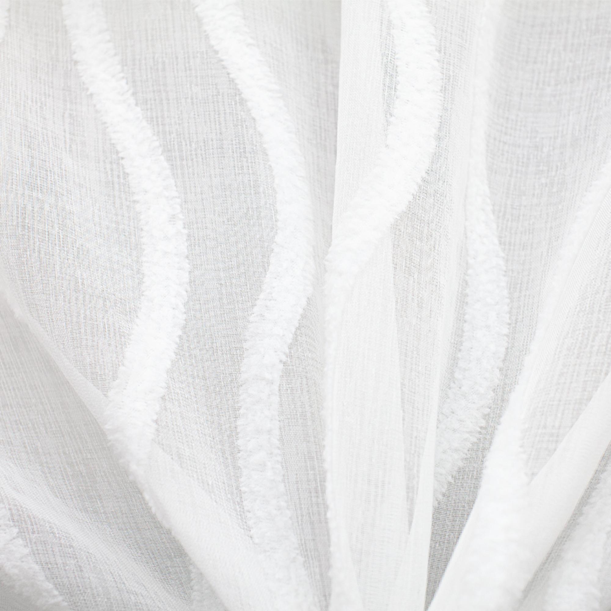Quincy Fabric in color White is a Wavy Textured Sheer Fabric that is good for Drapery & Curtain Fabric
