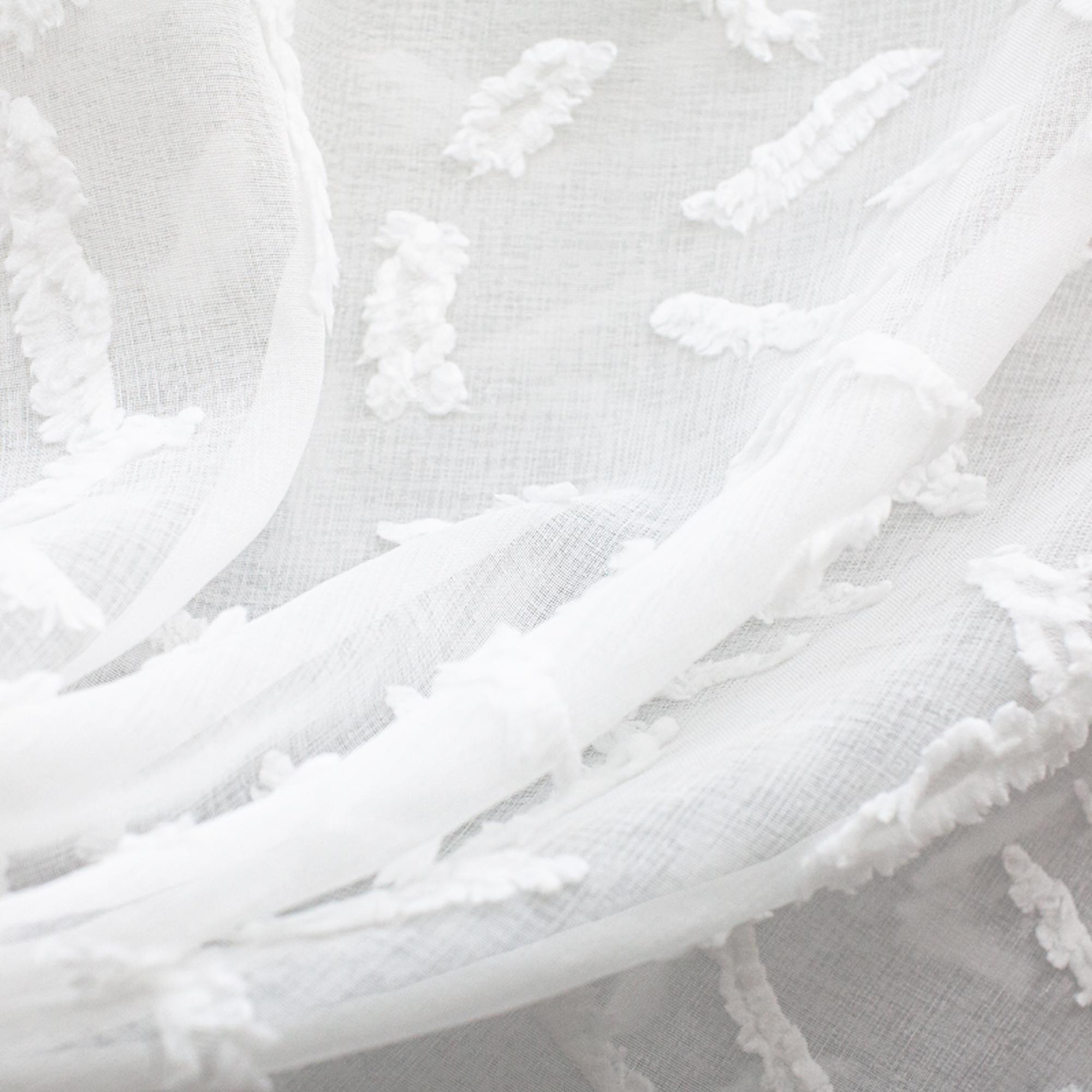 Quinn Fabric in color White is a Geometric Textured Sheer Fabric that is good for Drapery & Curtain Fabric