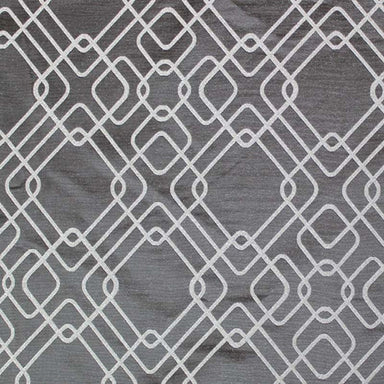 Rigel Fabric in color Gunmetal is a Metallic Modern Square Print Fabric pattern good for Drapery & Curtain Fabric