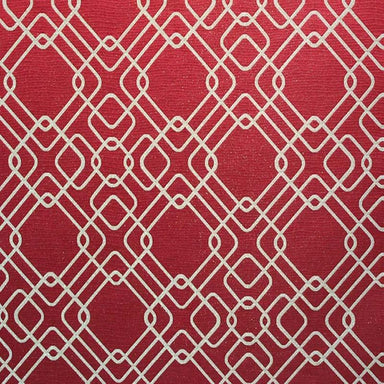 Rigel Fabric in color Cranberry is a Metallic Modern Square Print Fabric pattern good for Drapery & Curtain Fabric