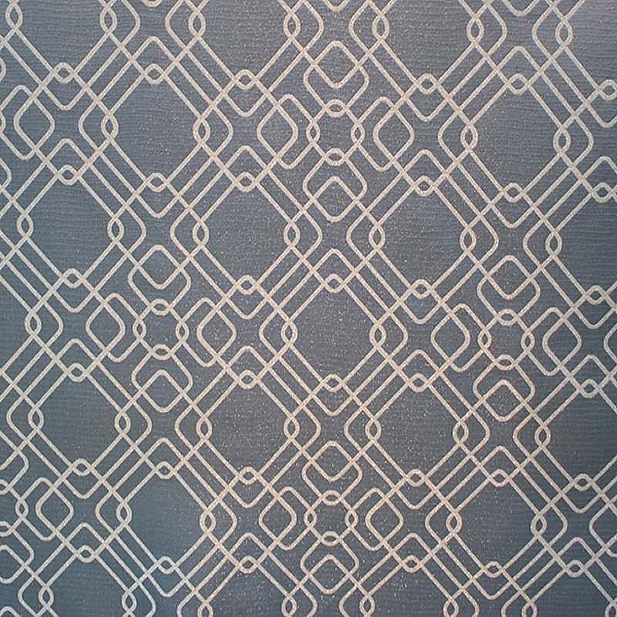 Rigel Fabric in color Azure is a Metallic Modern Square Print Fabric pattern good for Drapery & Curtain Fabric