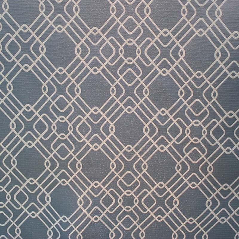 Rigel Fabric in color Azure is a Metallic Modern Square Print Fabric pattern good for Drapery & Curtain Fabric