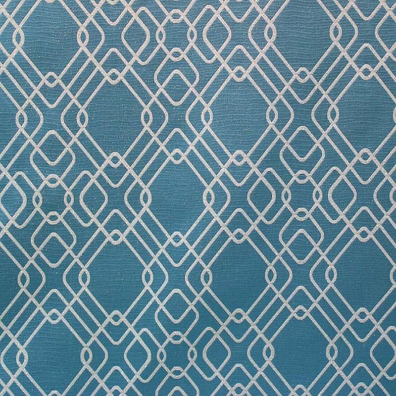 Rigel Fabric in color Teal is a Metallic Modern Square Print Fabric pattern good for Drapery & Curtain Fabric
