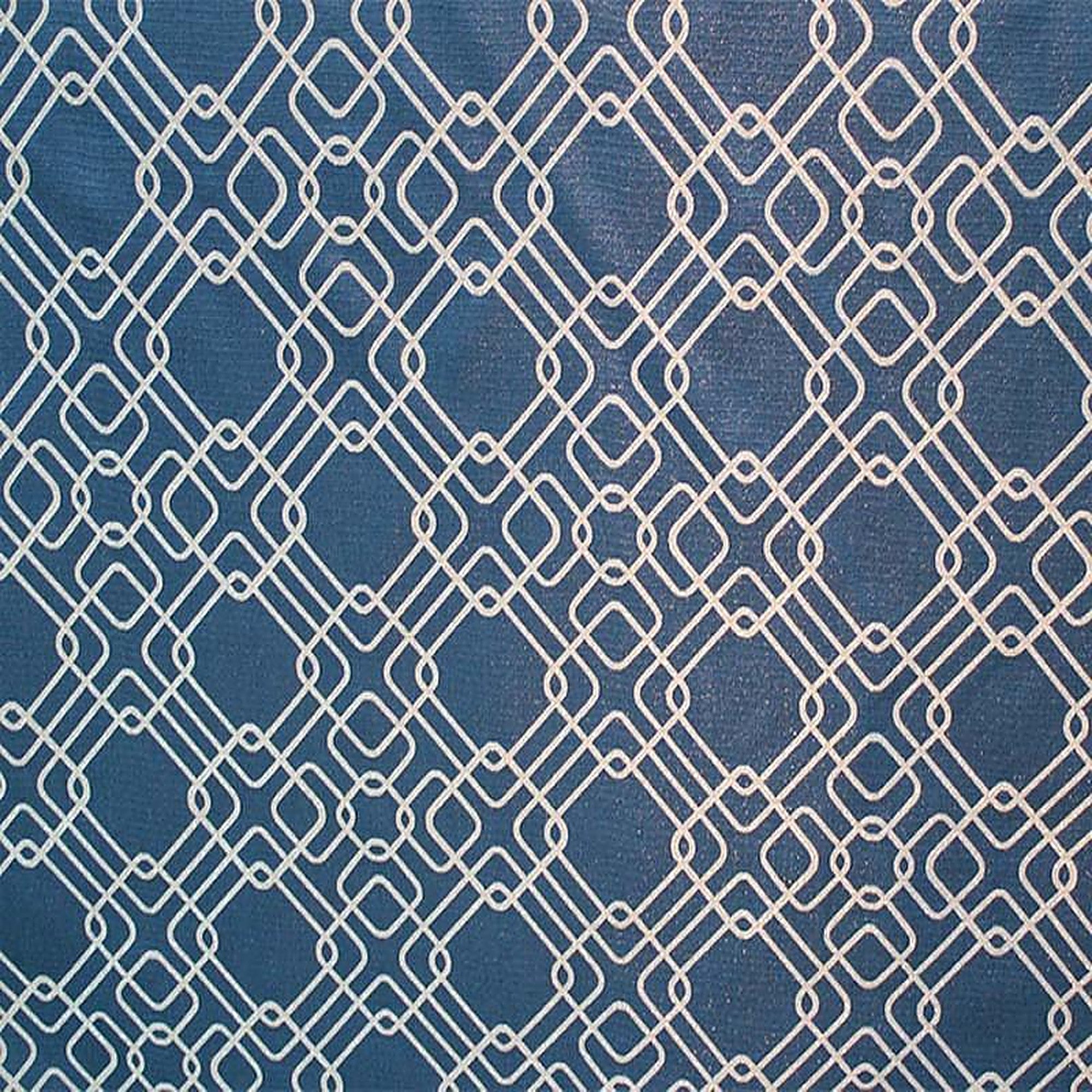 Rigel Fabric in color Cerulean is a Metallic Modern Square Print Fabric pattern good for Drapery & Curtain Fabric