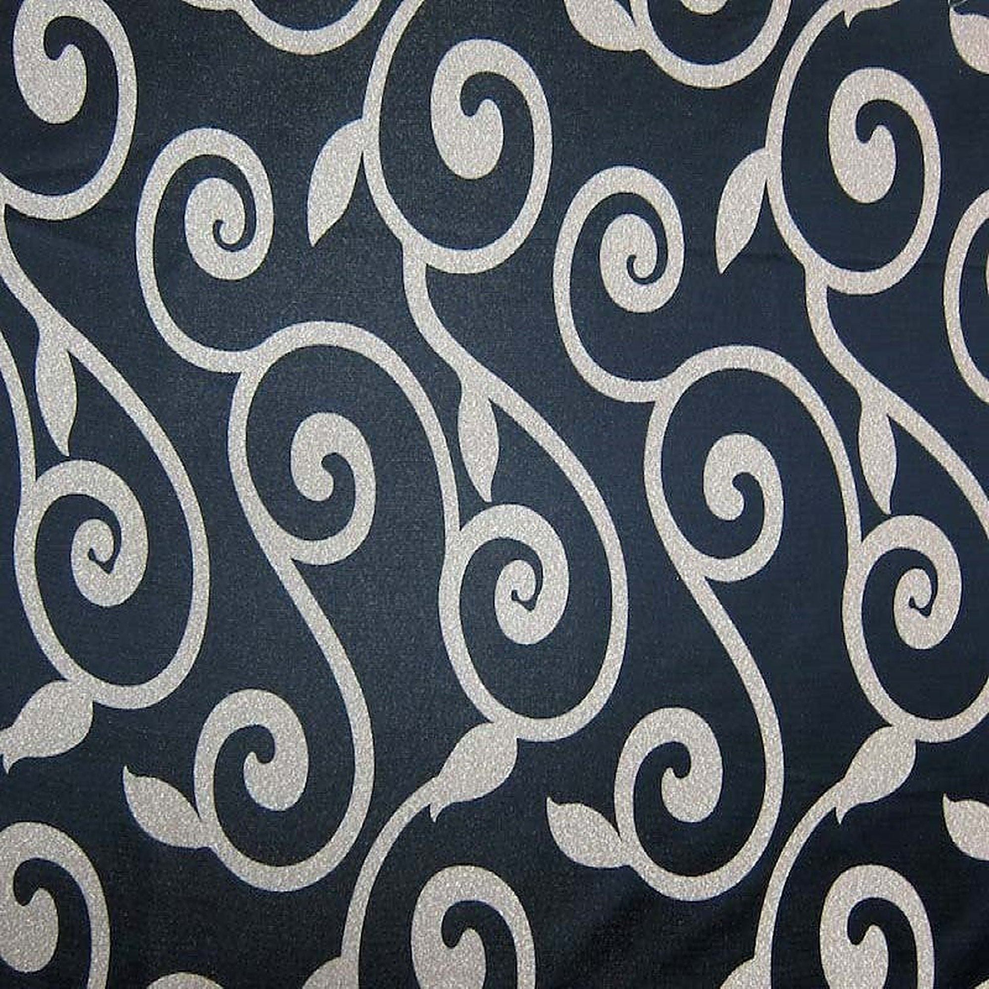 Rimmel Fabric in color Black is a Modern Floral Vine Print Fabric pattern good for Drapery & Curtain Fabric