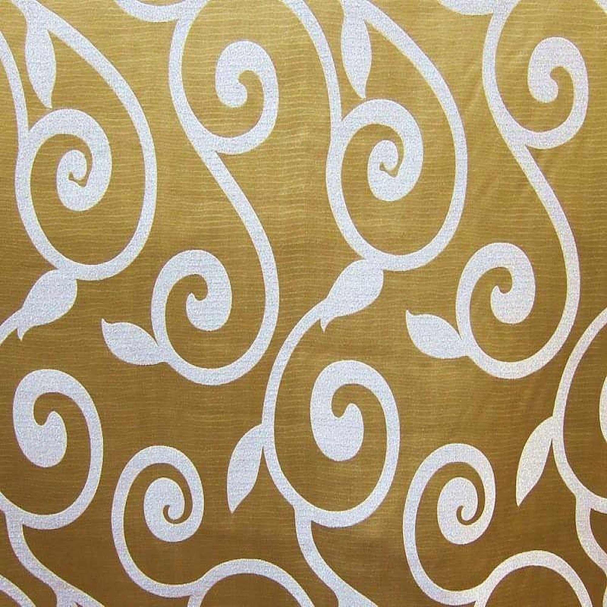 Rimmel Fabric in color Brass is a Modern Floral Vine Print Fabric pattern good for Drapery & Curtain Fabric
