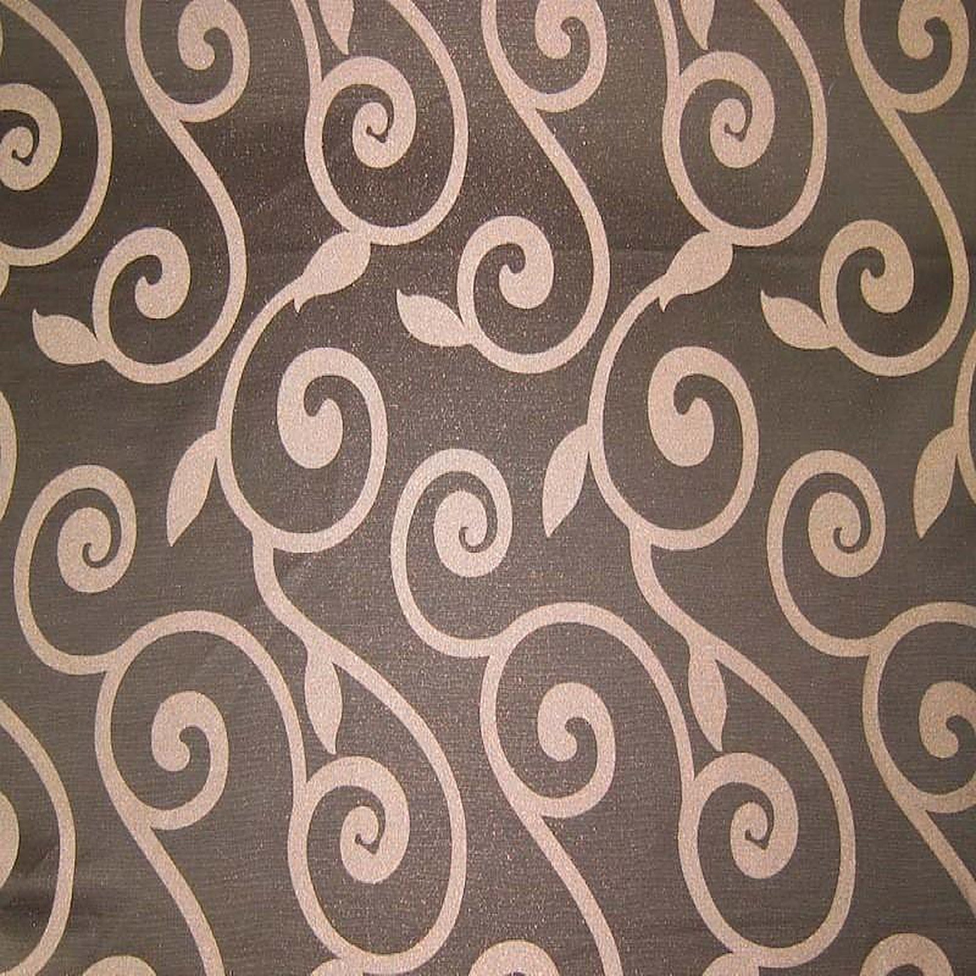 Rimmel Fabric in color Espresso is a Modern Floral Vine Print Fabric pattern good for Drapery & Curtain Fabric