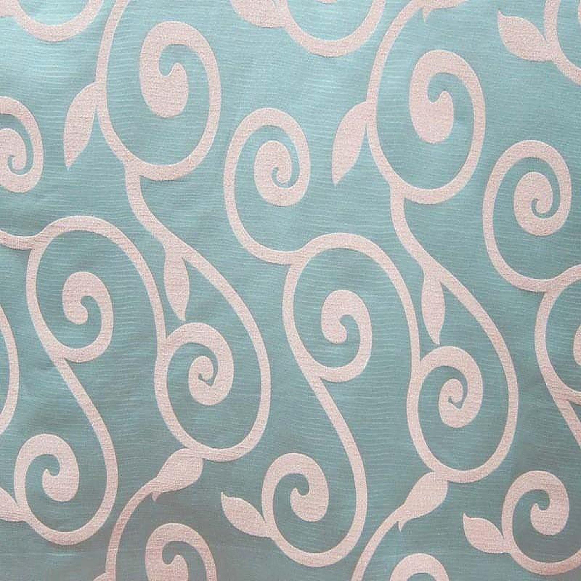 Rimmel Fabric in color Turquoise is a Modern Floral Vine Print Fabric pattern good for Drapery & Curtain Fabric