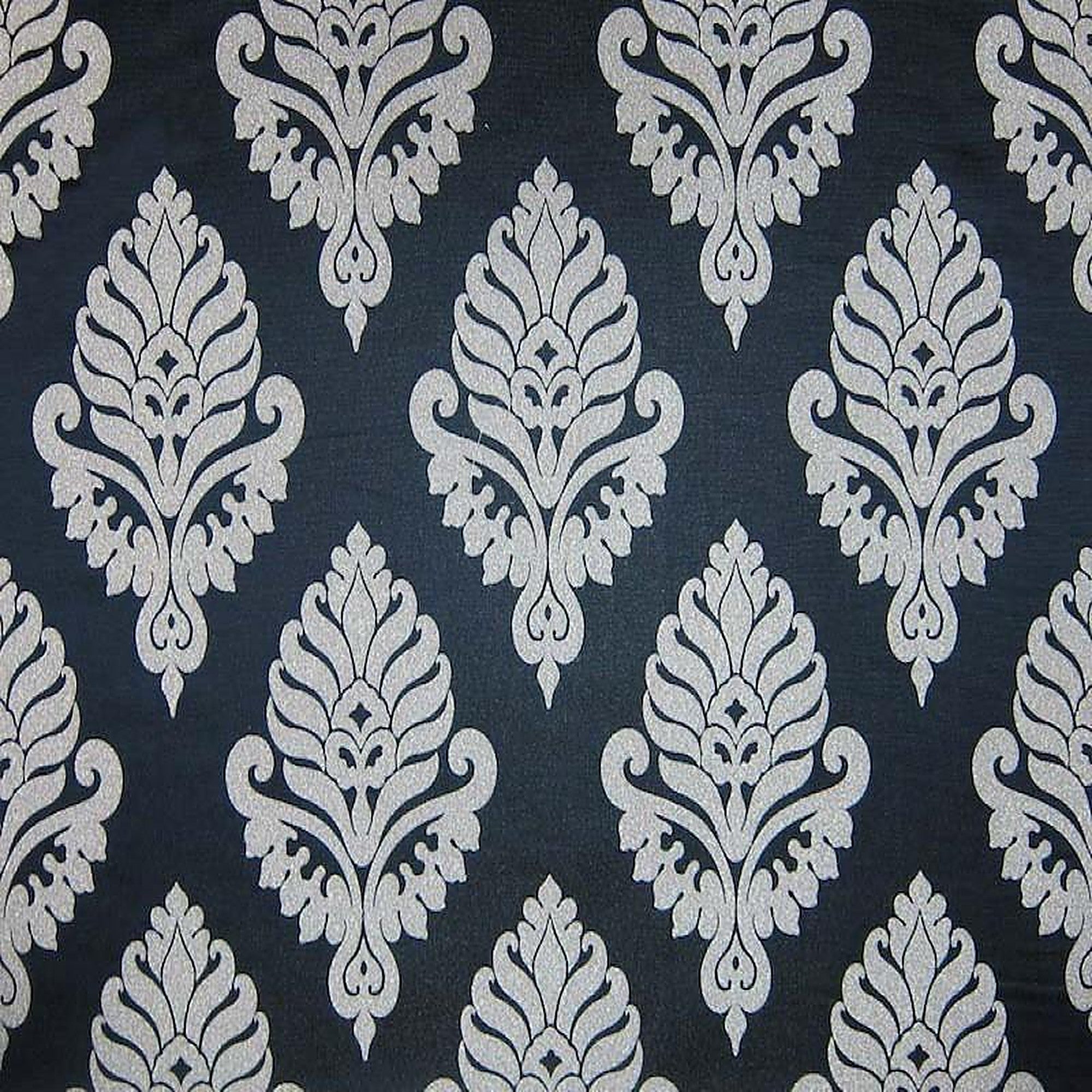 Rowley Fabric in color Black is a Floral Damask Fabric pattern good for Drapery & Curtain Fabric