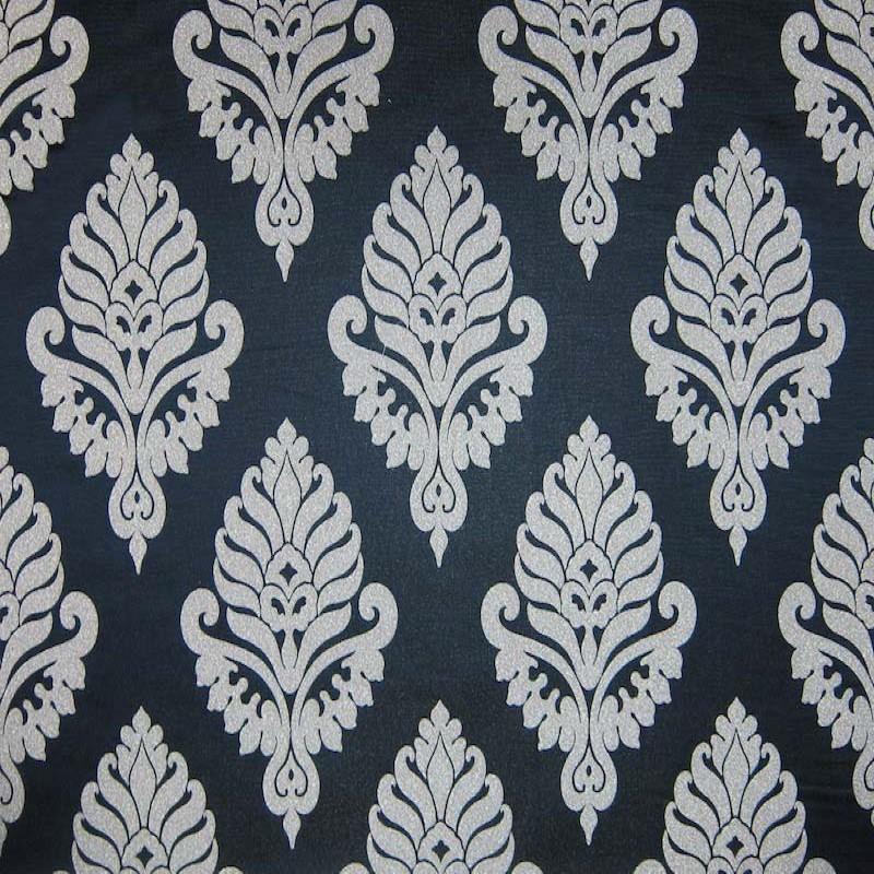 Rowley Fabric in color Black is a Floral Damask Fabric pattern good for Drapery & Curtain Fabric