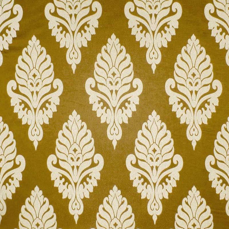 Rowley Fabric in color Gold is a Floral Damask Fabric pattern good for Drapery & Curtain Fabric