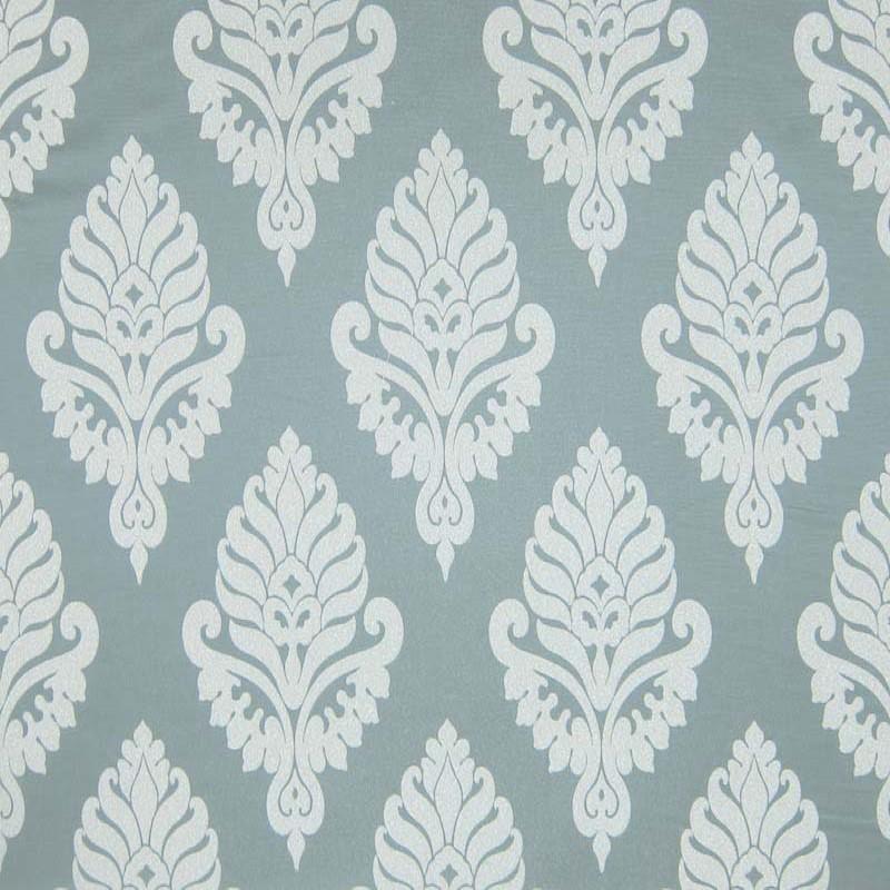 Rowley Fabric in color Silver is a Floral Damask Fabric pattern good for Drapery & Curtain Fabric