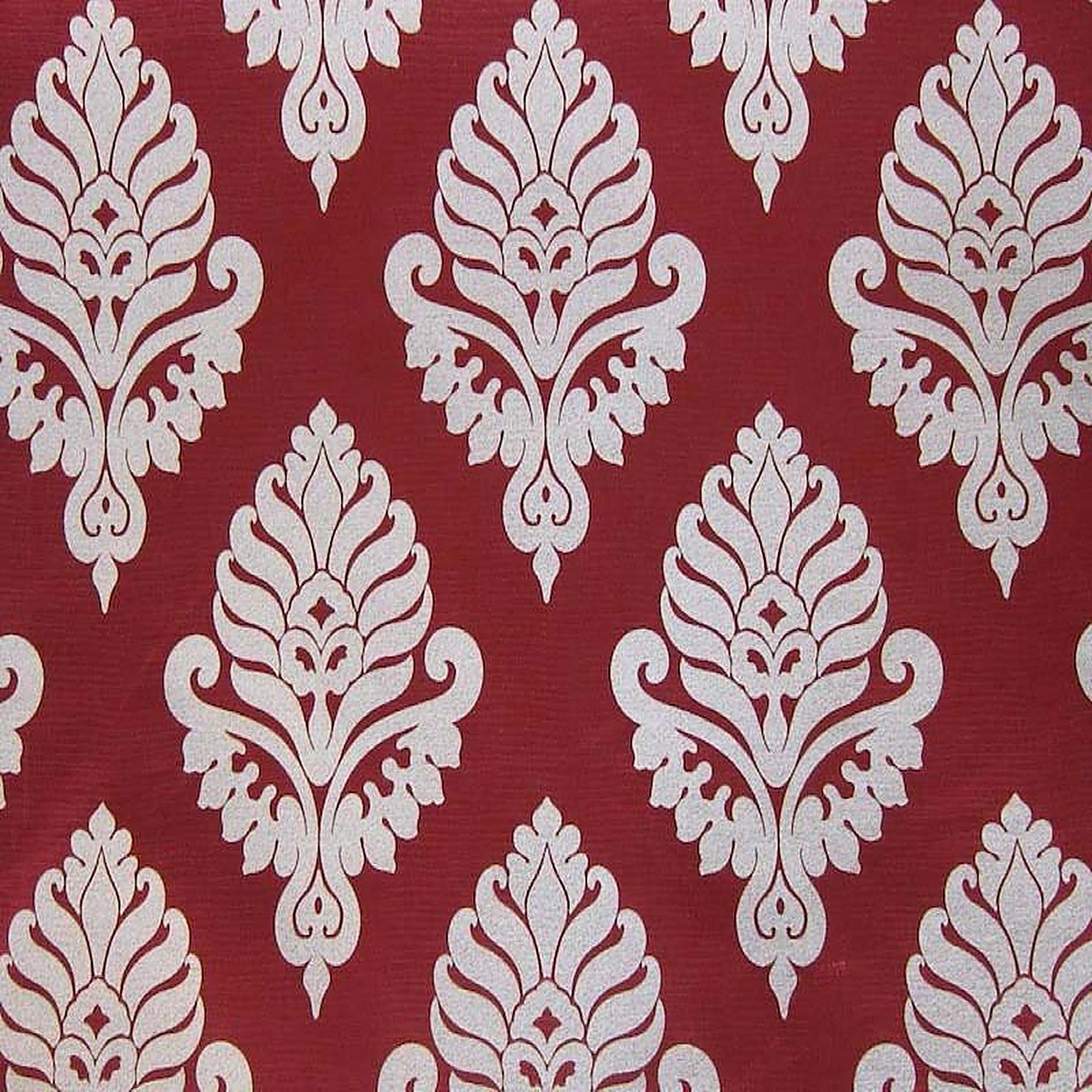 Rowley Fabric in color Cranberry is a Floral Damask Fabric pattern good for Drapery & Curtain Fabric