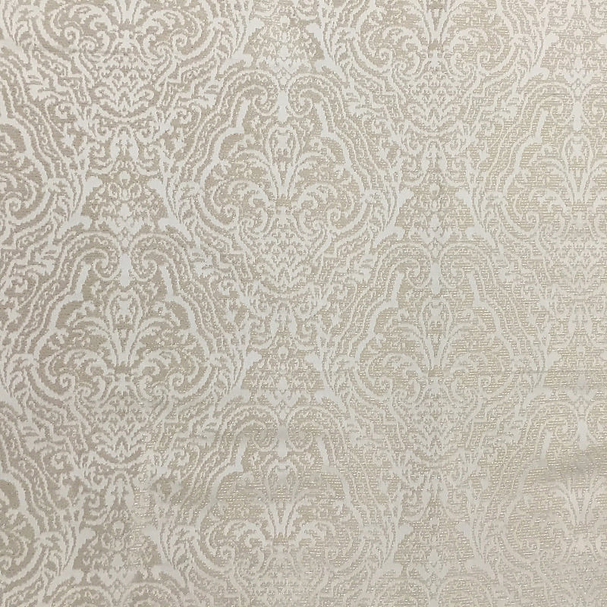 Roxy Fabric in color Beige is a Tone-on-Tone Jacquard Damask Fabric pattern good for Drapery & Curtain Fabric and Upholstery Fabric
