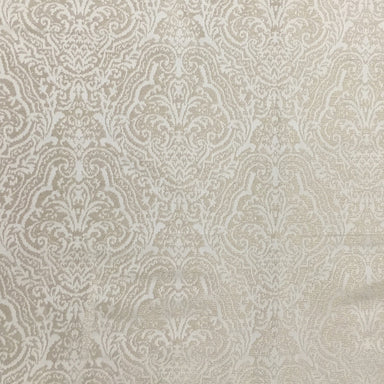 Roxy Fabric in color Beige is a Tone-on-Tone Jacquard Damask Fabric pattern good for Drapery & Curtain Fabric and Upholstery Fabric